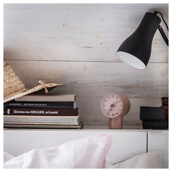 Çalar Saat, Uçuk Pembe MeridyenDukkan Analog Saat 8x9 cm Masa Saati - Resim 4