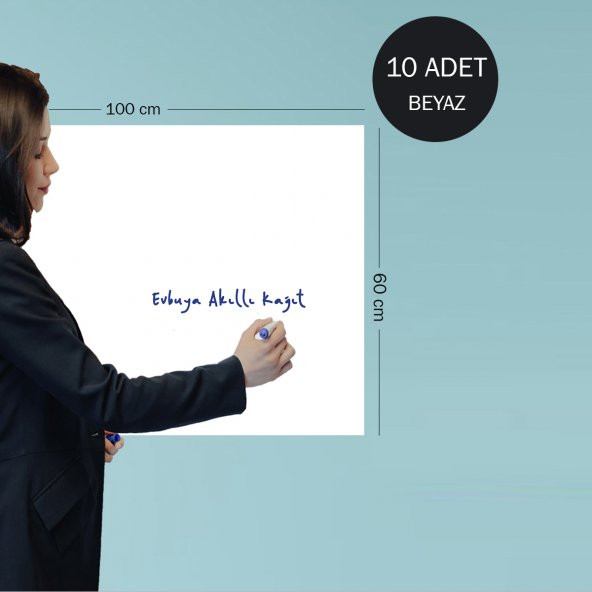 10 Adet 60 x 100 Cm Beyaz - Yapışkansız Tutunan Akıllı Kağıt ürün görseli 1