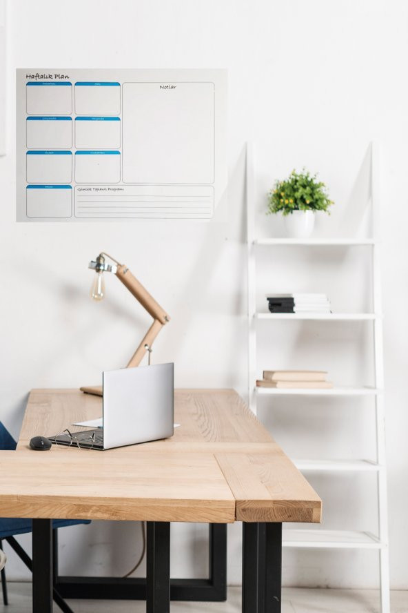 Haftalık Planlayıcı - Yapışkansız Tutunan Akıllı Kağıt & Silgili Tahta Kalemi Hediye ürün görseli 1