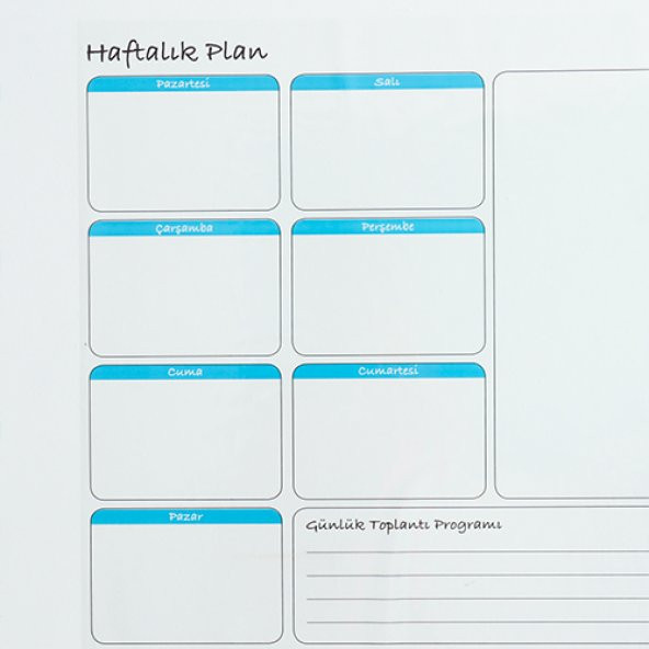 Haftalık Planlayıcı - Yapışkansız Tutunan Akıllı Kağıt & Silgili Tahta Kalemi Hediye - Resim 6