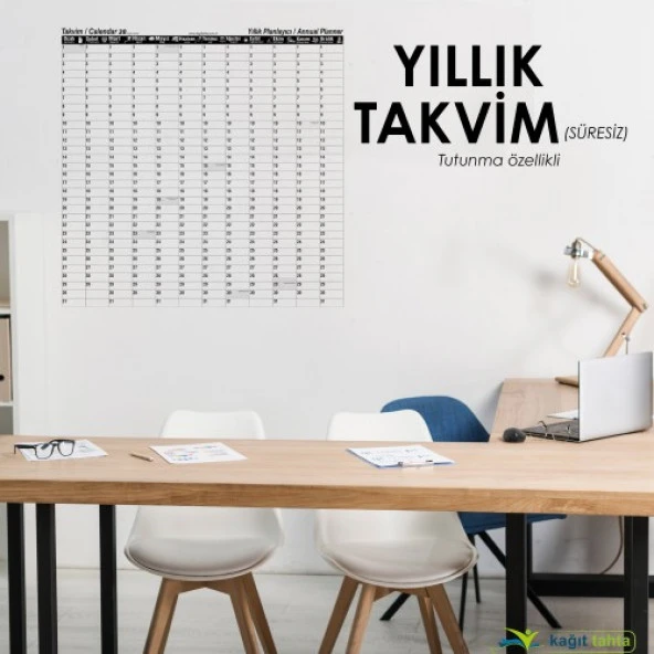 Yıllık Takvim - Yapışkansız Tutunan Akıllı Kağıt & Silgili Tahta Kalemi - 5