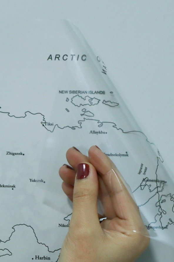 Türkiye ve Dünya Haritası - Yapışkansız Tutunan Akıllı Kağıt & Silgili Tahta Kalemi - Resim 2