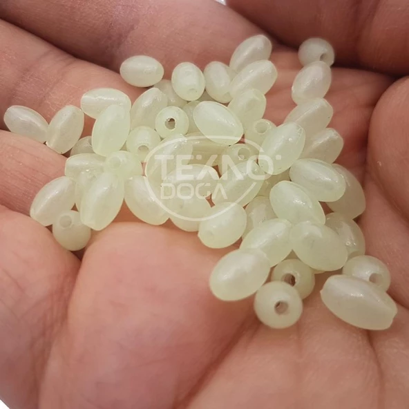 TAMSET 6x12mm 45g Fosforlu Boncuk Elips Glow Olta Boncuğu - 3