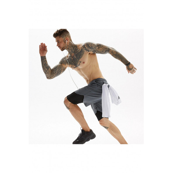 MOOLY Unisex Koşu Ve Antrenman Sporcu Şortu Siyah - 2