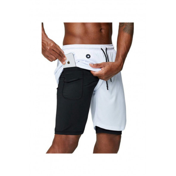 MOOLY Unisex Koşu Ve Antrenman Sporcu Şortu Siyah - 6