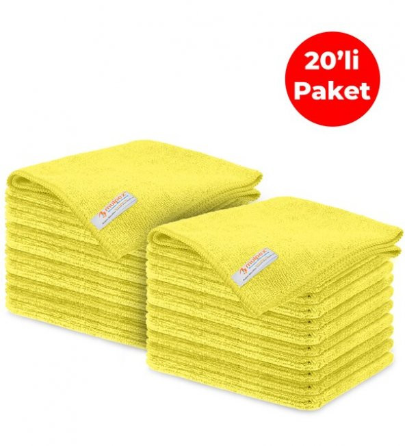 Mulpex Mikrofiber Genel Temizlik Bezi Sarı 40X40 cm. - 20 Adet