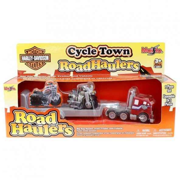 Maisto Harley Davidson Cycle Town Haulers Tır Kırmızı - Resim 3
