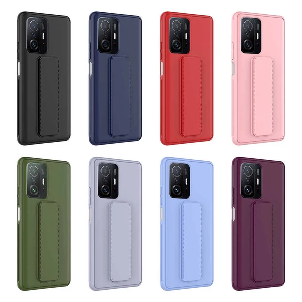 Xiaomi Mi 11T 5G Kılıf Zore Qstand Katlanabilir Standlı Kılıf - Resim 11