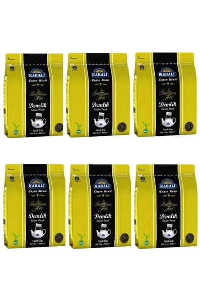 Karali Premium 25li 6 Adet Siyah Demlik Poşet Çay