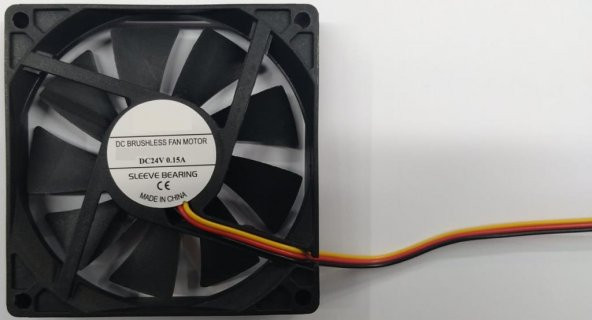 80x80x15 mm 24 Volt 0.15 Amper 3 Pin Fan