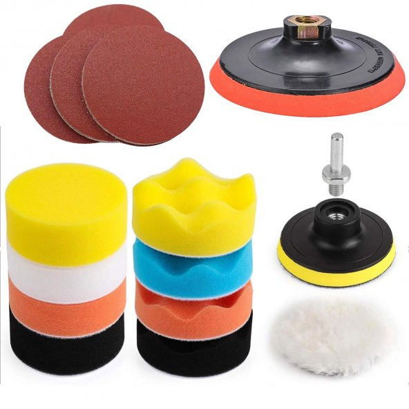 (30 PARÇA) Pasta Cila Polisaj Süngeri Pedi Seti 115 mm Parlatıcı