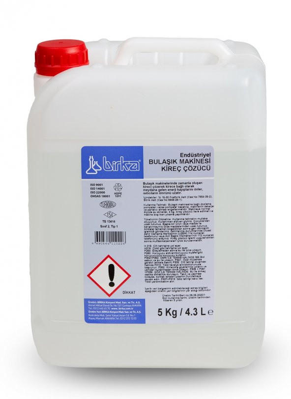 Birka Endüstriyel Bulaşık Makinesi Kireç Çözücüsü 4 Adet x 5 Kg. - 2