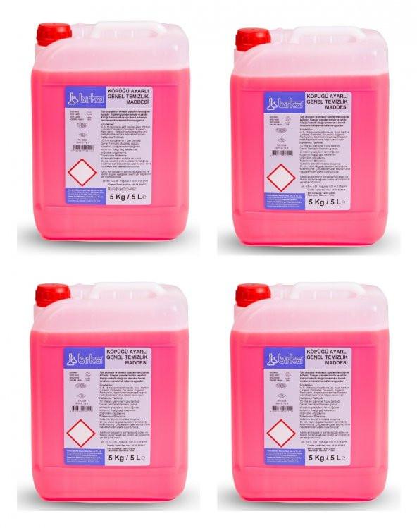 Birka Köpüğü Ayarlı Genel Temizlik Maddesi, 4 Adet x 5 Lt. (Yer Yıkama Makineleri İçin)