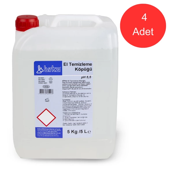 Birka El Temizleme Köpük Sabun 4 ad. x 5 Lt.