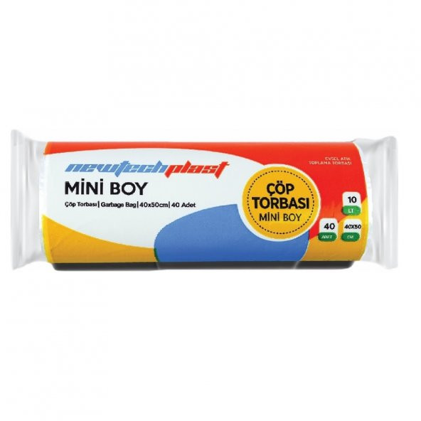 Newtechplast Çöp Torbası, Mini Boy, Beyaz, 40 X 50 cm., 1 Rulo 40 Adet 80 gr. - 2