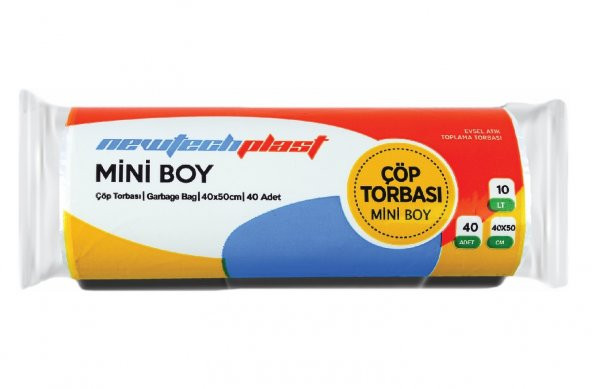 Newtechplast Çöp Torbası, Mini Boy, Beyaz, 40 X 50 cm., 50 Rulo 2000 Adet - 2