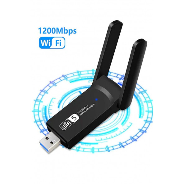 dual band Wifi 5 Ac1200 Mbps Wireless Speed Usb 3.0 Adaptör Kablosuz Çift Anten Wifi Alıcı