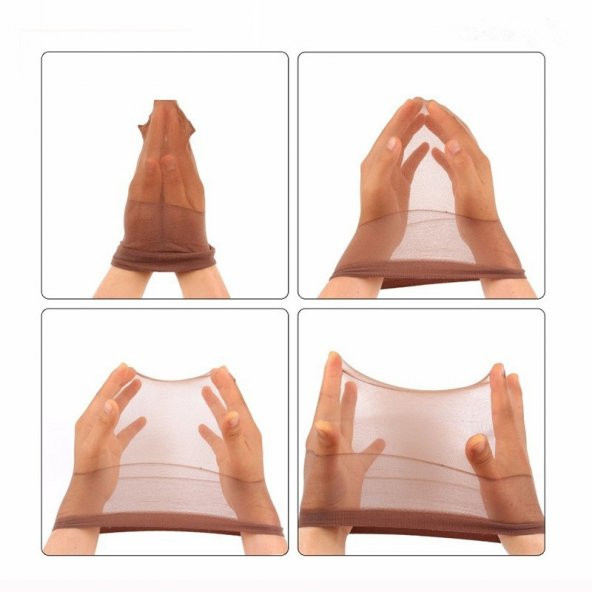 Saç Havalandıran Elastik Saç Peruk Bonesi ( Esnek ) 2li ( Siyah ) - 3