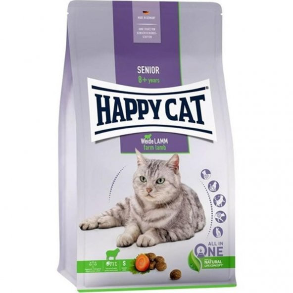 Happy Cat Senior Weide Lamm Kuzulu Yaşlı Kedi Maması 4 Kg