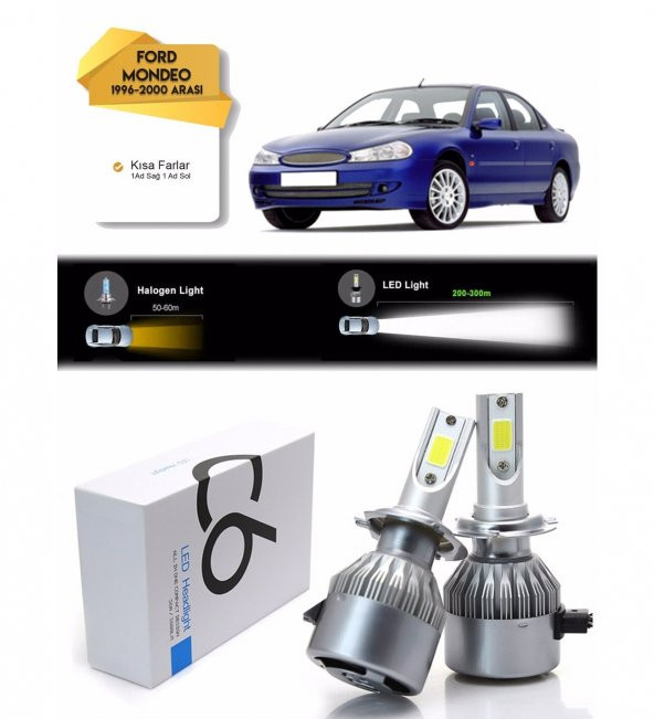 Ford Mondeo Kısa Far Led Xenon Şimşek Etkili 1996-2000 Arası