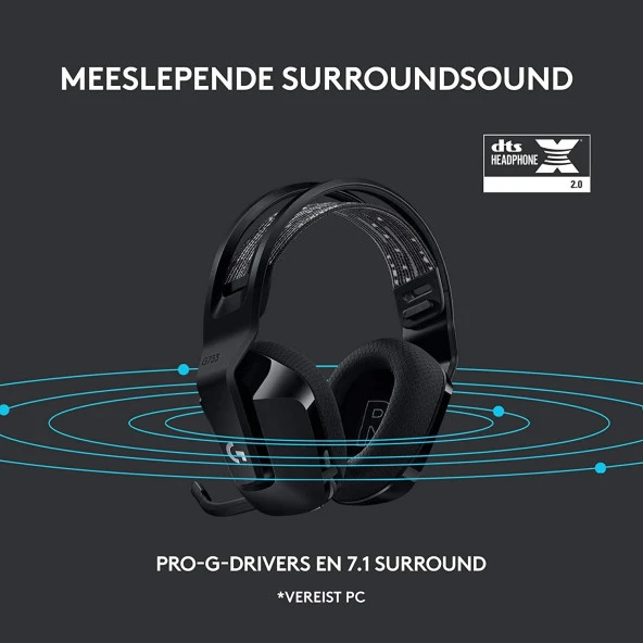 Logitech G733 Lightspeed RGB Kablosuz 7.1 Surround Ses Oyuncu Kulaklığı - Siyah - 7