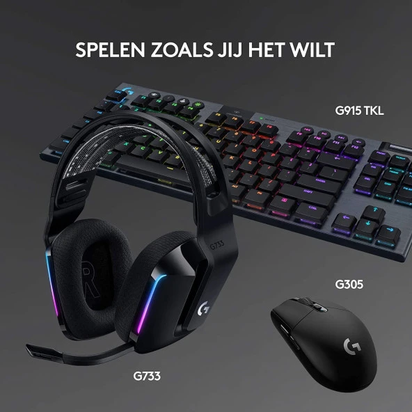 Logitech G733 Lightspeed RGB Kablosuz 7.1 Surround Ses Oyuncu Kulaklığı - Siyah - 10