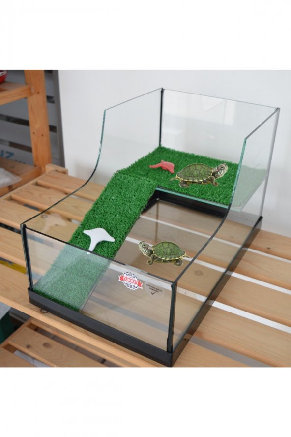 Kaplumbağa Bahçesi Kalın Cam Akvaryum Büyük Boy Siyah - 3