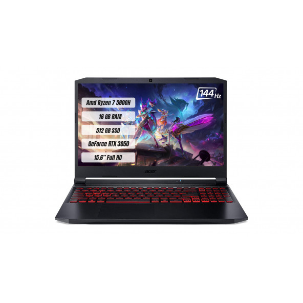 Acer Nitro 5 AN515-45 AMD Ryzen 7 5800H 16 GB 512 GB SSD RTX 3050 Freedos 15.6" FHD 144 Hz Taşınabilir Bilgisayar NH.QBAEY.007
