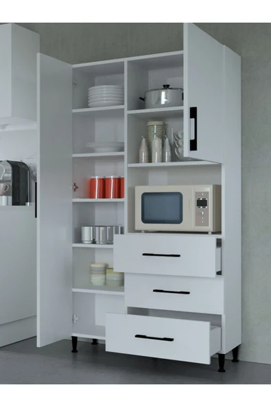 Mobilique Çok Amaçlı Mutfak Mikrodalga Fırın Dolabı Beyaz - 2