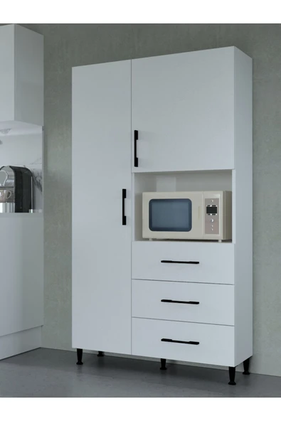 Mobilique Çok Amaçlı Mutfak Mikrodalga Fırın Dolabı Beyaz - 3