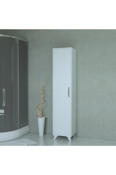 Mobilique Çok Amaçlı Beyaz Banyo Boy Dolabı