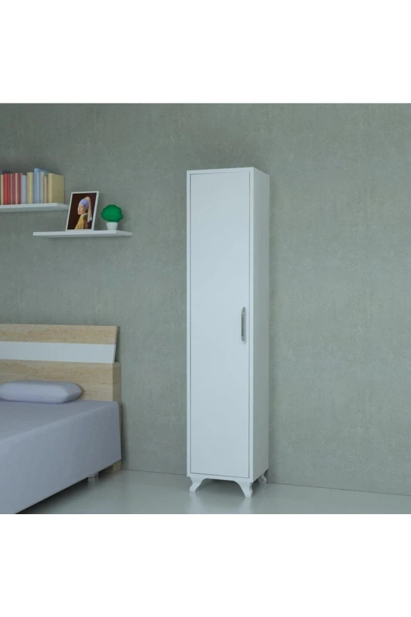 Mobilique Çok Amaçlı Beyaz Banyo Boy Dolabı - 3