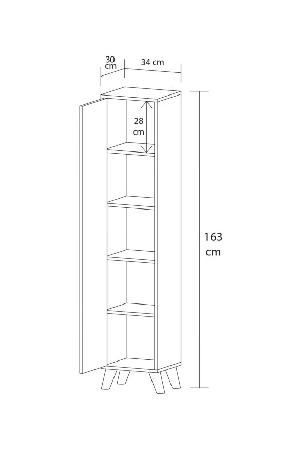Mobilique Çok Amaçlı Beyaz Boy Dolap - 6