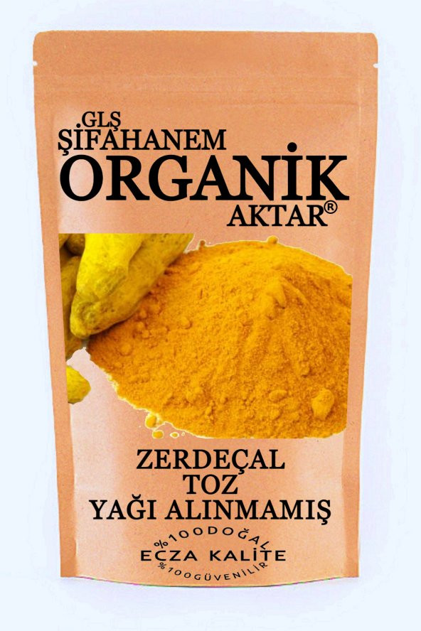 Zerdeçal Toz Çekilmiş Zerdeçal Yağı Alınmamış 1. Sınıf 250GR