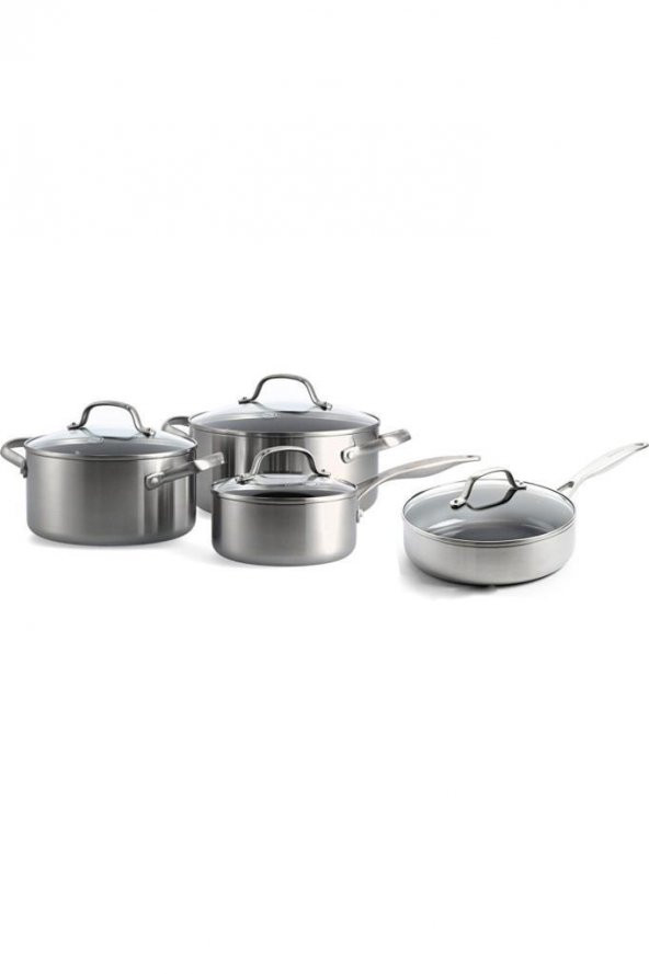 Greenpan CC5244-001 Geneva 3 Ply 8 Parça Tencere Takımı