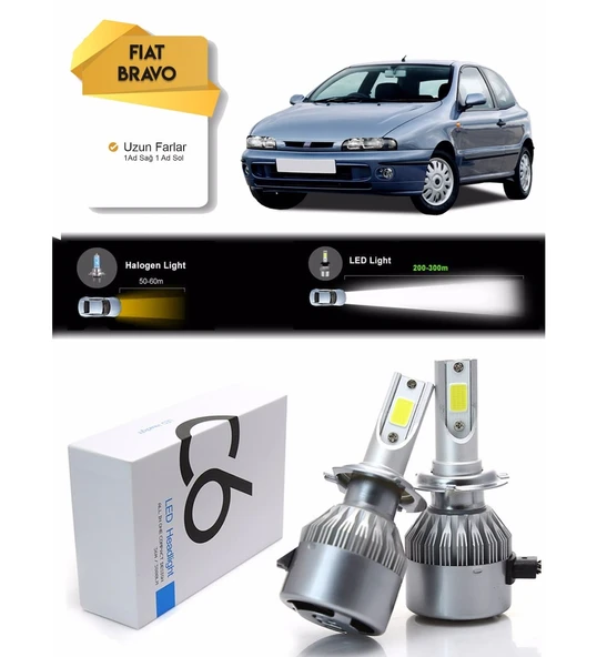 Fiat Bravo Uzun Far Led Xenon Şimşek Etkili