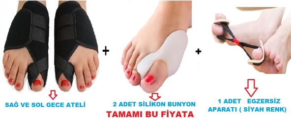 Ayak Kemik Çıkıntı İçin Halluks Valgus Gece Ateli  Baş Parmak Gece Ateli Silikon Bunyon Seti Egzersi - 3