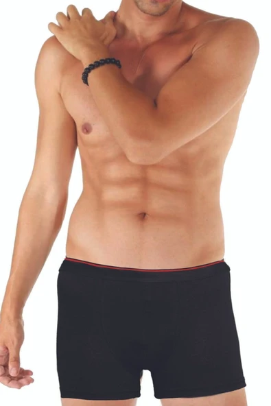 Erkek Siyah Likralı Boxer 6'lı Paket - 2