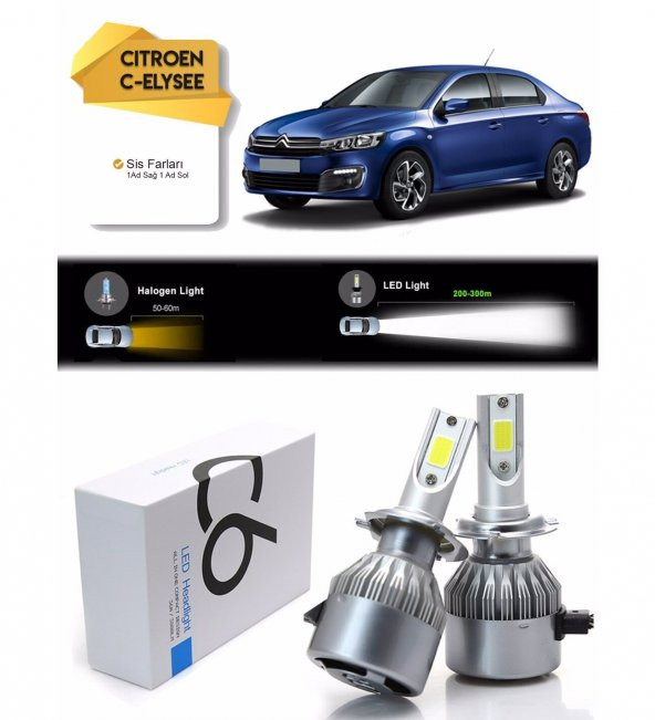 Citroen C-Elysee Sis Led Xenon Şimşek Etkili