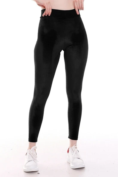 Kışlık Kadife Likralı Tayt Siyah