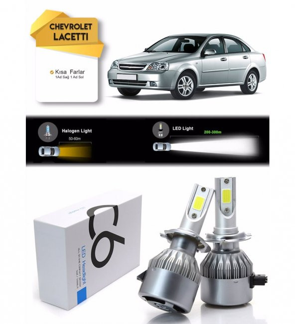 Chevrolet Lacetti Kısa Far Led Xenon Şimşek Etkili