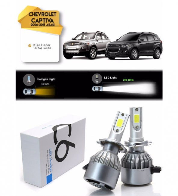 Chevrolet Captiva Kısa Far Led Xenon Şimşek Etkili 2006-2015 Arası