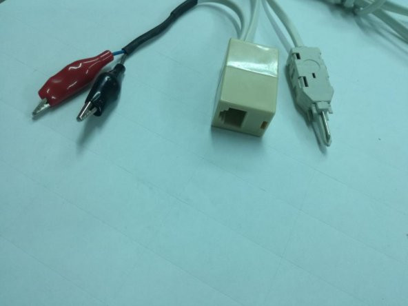 İkili Krone Test Kablosu - RJ11 Dişi + Krokodil - Resim 3