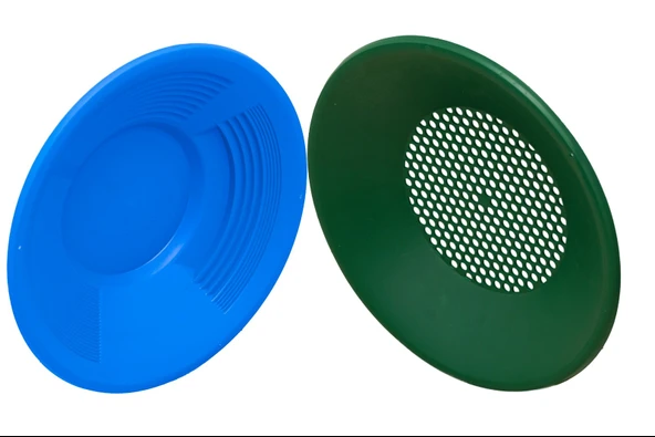 Gold Pan Altın Eleği Mavi  +  Pan Üstü Elek  Altın Arama Eleme Kumda Altın Yıkama - 2