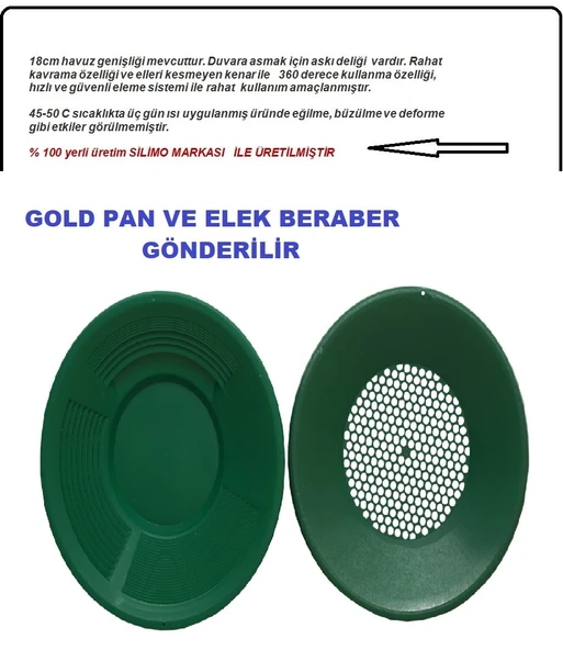 Gold Pan Altın Eleği Mavi  Ve Pan Üstü Elek  Altın Arama Eleme Seti - 4