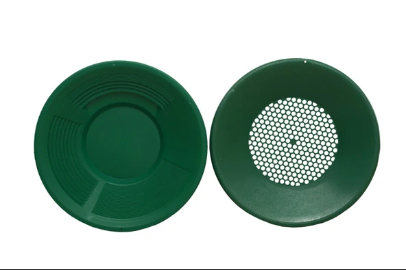 Altın Eleği Yeşil +  Pan Üstü Elek  Altın Arama Eleme Kumda Irmakta Altın Yıkama - 2