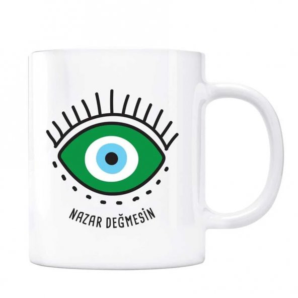 Yeşil Göz Nazar Boncuk Nazar Değmesin Kupa Bardak