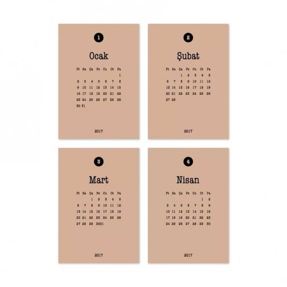 12 li Aylar Takvim Kraft Defter - 3