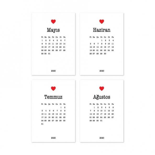 12 li Aylar Aşk Takvim Defter - 3