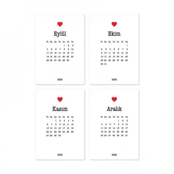 12 li Aylar Aşk Takvim Defter - 4